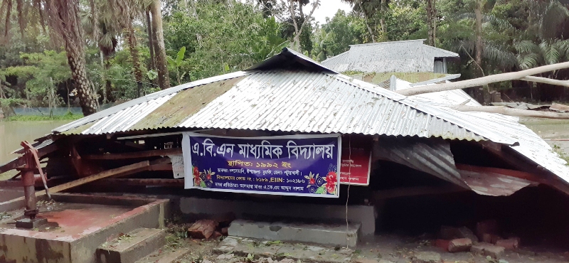 দুমকিতে গাছ চাপায় শিক্ষা প্রতিষ্ঠানসহ ঘর বাড়ি বিধ্বস্ত, আহত ৩